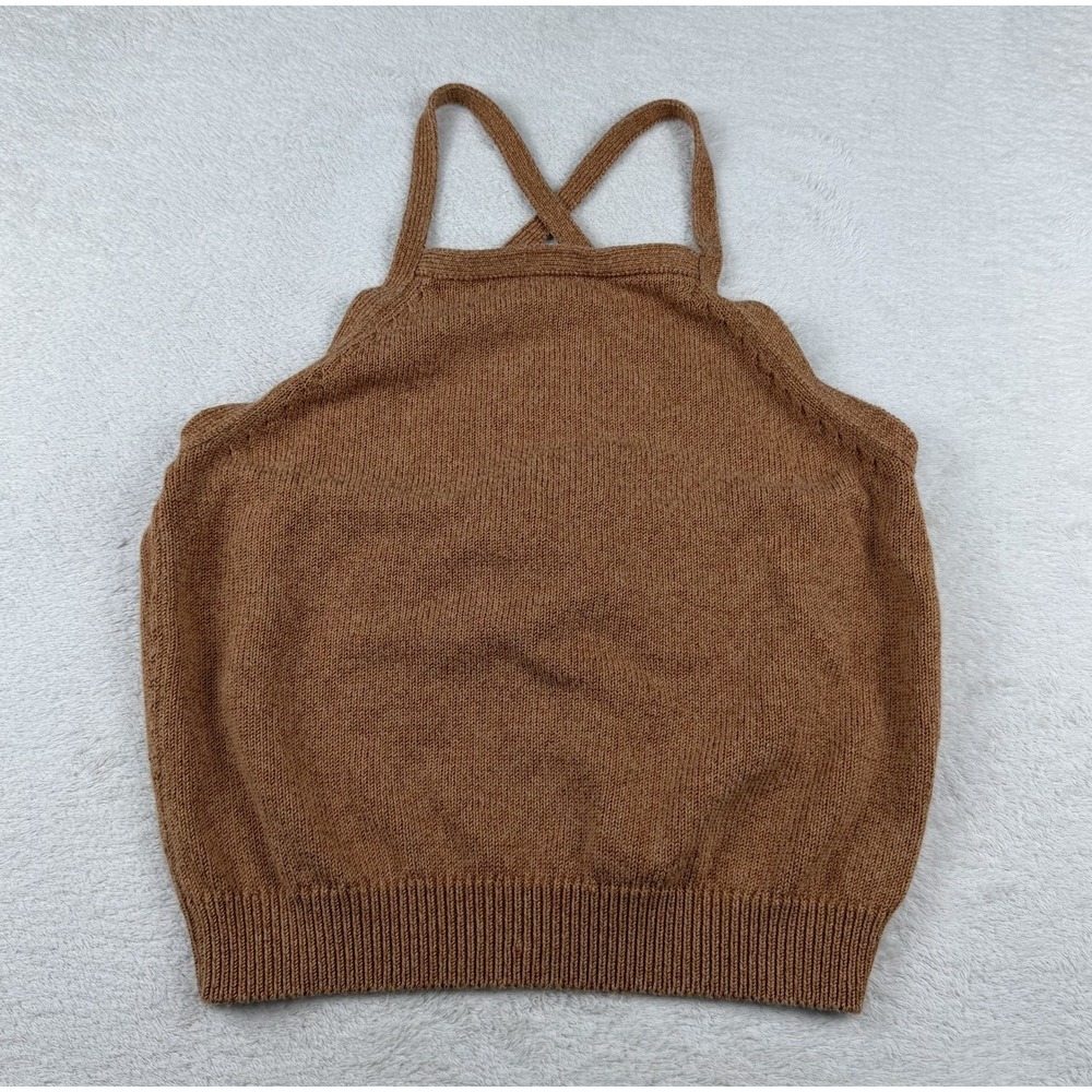 anthropologie halter tie-back‎ sweater tank in Rust/Gold brown Women's Size XS